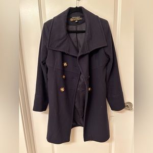 Navy Blue Saks Fifth Avenue Wool Peacoat